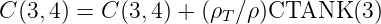 C (3,4) = C (3,4) + (ρ ∕ρ)CTANK (3)
T