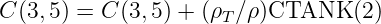 C (3,5) = C (3,5) + (ρ ∕ρ)CTANK (2)
T