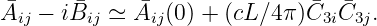 �Aij - iB �ij ≃ A�ij (0) + (cL∕4 π) �C3iC�3j.

