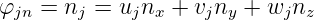 φjn = nj = ujnx + vjny + wjnz
