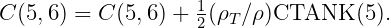 1
C (5,6) = C (5,6) + 2(ρT∕ρ )CTANK (5 ).