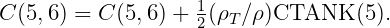                     1
C (5,6) = C (5,6) + 2(ρT∕ρ )CTANK    (5 ).
